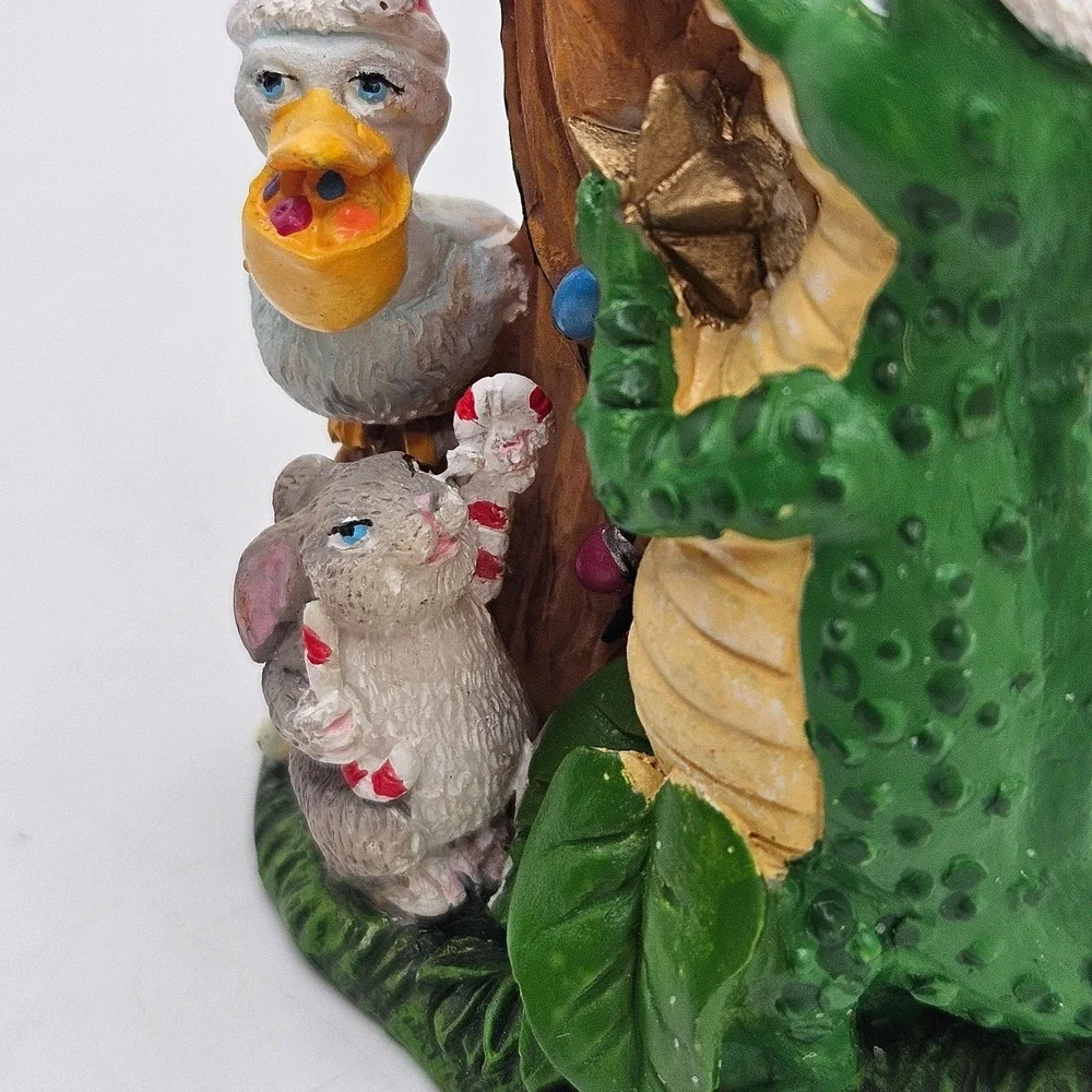 Vintage Christmas Alligator Bird Bunny Tree Ornament Figurine Woodland Holiday